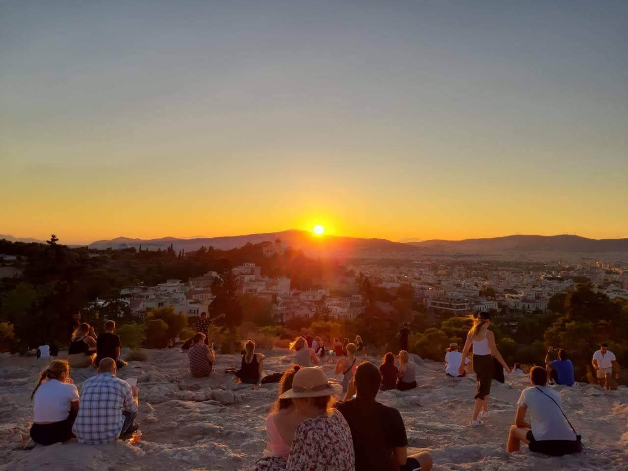 zachod slonca w atenach